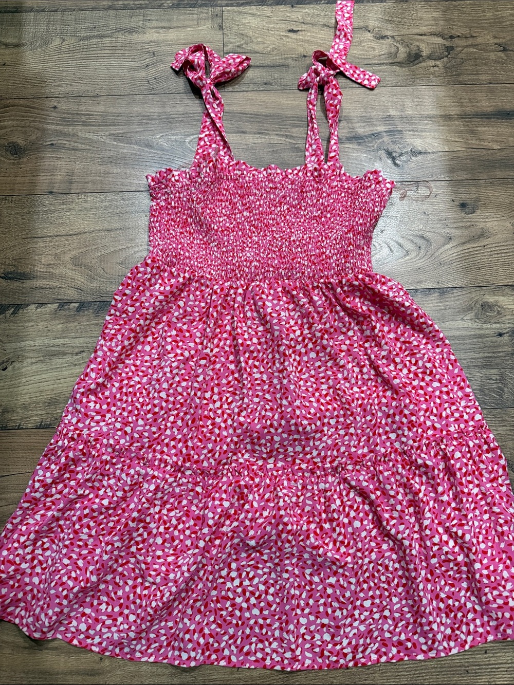 JODIFL Pink Printed Tie-Strap Sundress